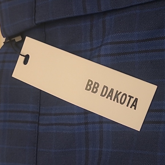 NWT BB Dakota Work it Out Blue Plaid Cropped Pants with Pockets - Picture 6 of 16